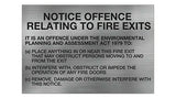 Fire Door Signage - OFFENCE RELATING TO FIRE EXITS